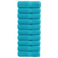VidaXL Premium washandjes solund 10 stuks turquoise 30x30 cm 600 g/m2 - thumbnail