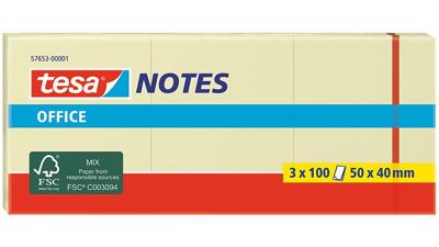 tesa Plaknotitie 57653-00001-05 50 mm x 40 mm Geel 3 stuk(s)