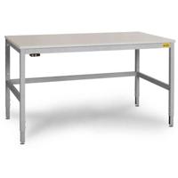 Manuflex LC3906.9006 ESD ESD-werktafel CANTOLAB speciale met kunststof plaat, bxdxh = 1200 x 800 x 758-958 mm Aluminium-zilver - thumbnail