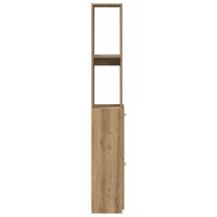 Badkamerkast 25x25x170 cm bewerkt hout artisanaal eikenkleurig - thumbnail