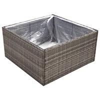 Plantenbak 80x80x40 cm poly rattan grijs - thumbnail