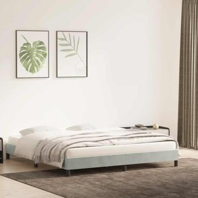 Bedframe zonder matras 180x220 cm fluweel lichtgrijs