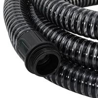 VidaXL Zuigslang met messing koppelingen 1,1&apos;&apos; 3 m pvc zwart - thumbnail