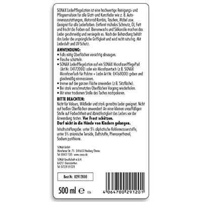 SONAX leder verzorging "leather care lotion" leather care 500 ml - thumbnail