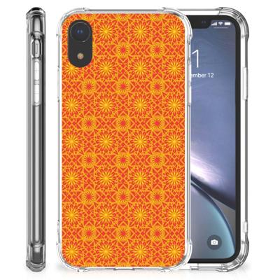 Apple iPhone Xr Doorzichtige Silicone Hoesje Batik Oranje Apple iPhone Xr Doorzichtige Silicone Hoesje Batik Oranje