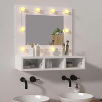 Spiegelkast met LED-verlichting 60x31,5x62 cm hoogglans wit - thumbnail