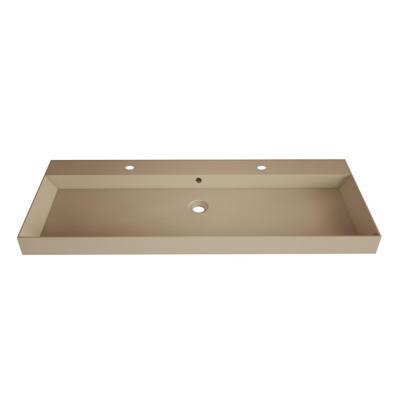 Wastafel Gliss Design Lako 120 cm 2 Kraangaten Mat Cappuccino