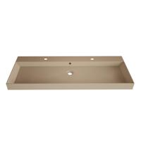 Wastafel Gliss Design Lako 120 cm 2 Kraangaten Mat Cappuccino - thumbnail