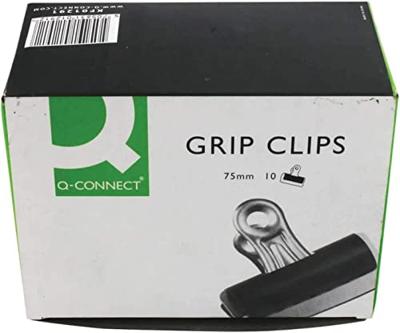 Q-CONNECT bulldogclip, zwart, 75 mm, doos van 10 stuks