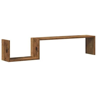 Wandschappen 2 st 100x15x20 cm bewerkt hout oud houtkleurig