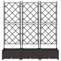 Tuin Bloempot 3 pcs Bruin 120 x 40 x 125,5 cm Staal - thumbnail