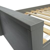 WOOOD Morris Bed Incl. Bedlade|Lattenrol - Grenen - Leem - 90x200 - thumbnail