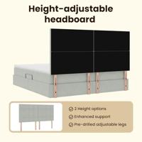 Opbergbed met LED met matras Lichtgrijs 160 x 200 cm Fluweel - thumbnail