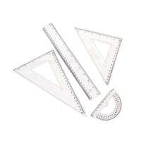 Merkloos Linialen set - Liniaal set - 4 delig - thumbnail