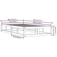 Bedframe massief hout 75x190 cm 2FT6 Small Single - thumbnail