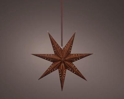 Papieren kerstster led 58 cm bruin