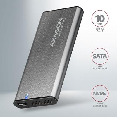 AXAGON EEM2-SG2 RAW BOX M.2 SSD-behuizing USB-C 3.2 Gen 2 10 GBit/s M.2 PCIe NVMe 2242, 2260, 2280 EEM2-SG2 AXAGON EEM2-SG2 RAW BOX M.2 SSD-behuizing USB-C 3.2 Gen 2 10 GBit/s M.2 PCIe NVMe 2242, 2260, 2280 EEM2-SG2