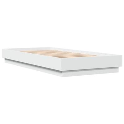 Bedframe met LED-verlichting wit 100x200 cm