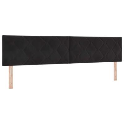 Hoofdbord Wandgemonteerd Geometrisch Zwart 200 cm Fluweel