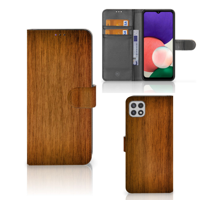 Samsung Galaxy A22 5G | Book Style Case | Donker Hout - thumbnail