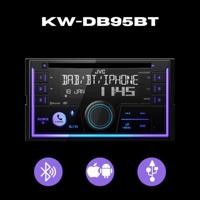 JVC KW-DB95BT Autoradio dubbel DIN Aansluiting voor stuurbediening, Aansluiting voor achteruitrijcamera, DAB+ tuner - thumbnail