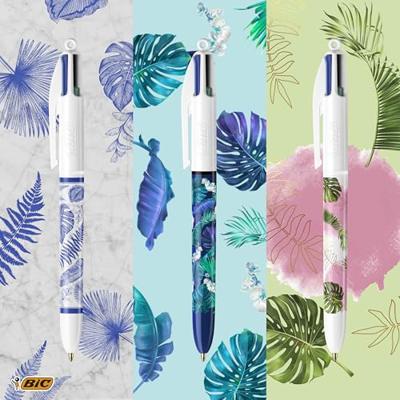 Bic Colours Tie - Dye 4-kleurenbalpen, medium, klassieke inktkleuren, doos van 6 stuks