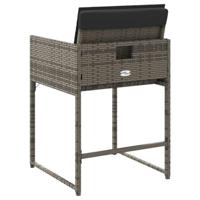 Tuinstoelen 4 st met kussens poly rattan grijs - thumbnail
