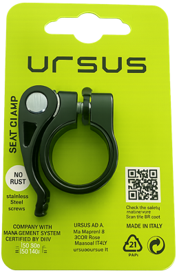 Zadelpenklem met snelspanner Ursus ø38.1 mm aluminium - zwart