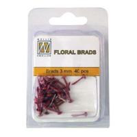 Nellie's Choice • floral glitter brads 3mm. 40stuks/pkg red 1797u - thumbnail