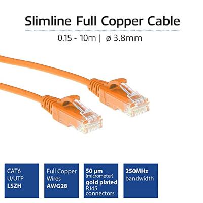 ACT DC9103 LSZH U/UTP CAT6 Datacenter Slimline Patchkabel Snagless | RJ45 connectoren | Oranje | 3 meter