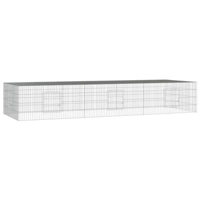 VidaXL Konijnenkooi met 3 panelen 325x109x54 cm gegalvaniseerd ijzer
