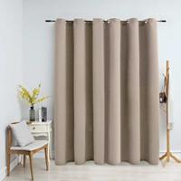 VidaXL Gordijn verduisterend met metalen ringen 290x245 cm beige - thumbnail