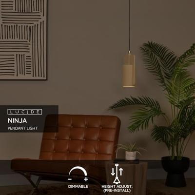Lucide NINJA - Hanglamp - Ø 11,5 cm - 1xE27 - Geel