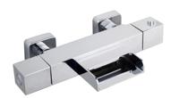Rombo thermostatische badmengkraan waterval chroom - thumbnail