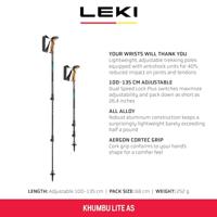 Leki Khumbu Lite AS Wandelstokken Black/Petrol/Dark-Anthracite 100-135 cm - thumbnail