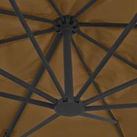 VidaXL Zweefparasol met aluminium paal 400x300 cm taupe - thumbnail
