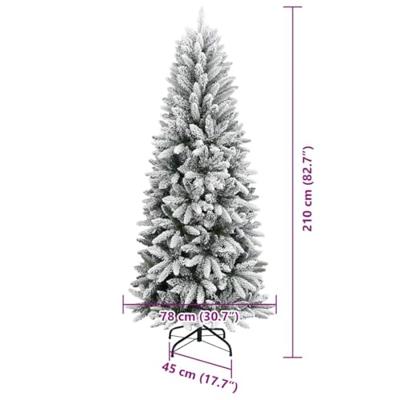 VidaXL Kunstkerstboom wit 210 cm pvc en plastic en staal en pe