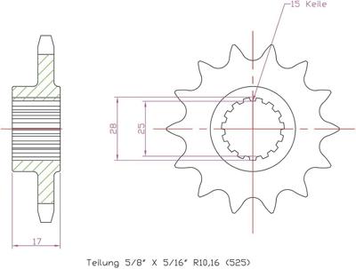 ESJOT Sprocket 525 15z standard