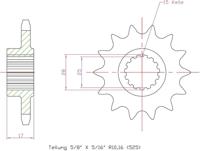 ESJOT Sprocket 525 15z standard - thumbnail