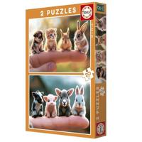 Puzzel 2 x 20 stukjes baby dieren EDUCA meerkleurig - thumbnail