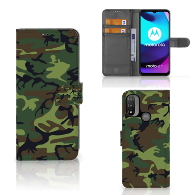 Motorola Moto E20 | E30 | E40 | Telefoon Hoesje | Army Dark