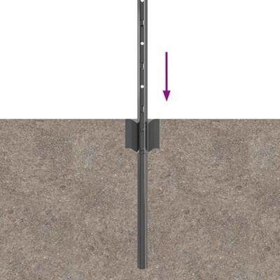 VidaXL Afrasteringspaal 5 pcs grijs 80 cm staal VidaXL Afrasteringspaal 5 pcs grijs 80 cm staal