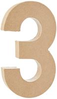 Creativ Company Cijfer, 3, h: 20,2 cm, b: 11,8 cm, dikte 2,5 cm, 1 stuk - thumbnail