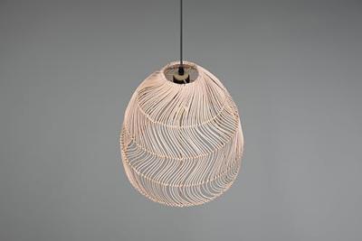 Trio HanglampRike zwart met rotan vlechtwerk - R31131036