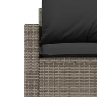 4-delige Loungeset met kussens poly rattan grijs - thumbnail