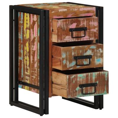 Nachtkastje Multikleur 40 x 35 x 50 cm massief gerecycled hout