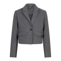 Indian Blue Jeans Meisjes colbert jasje cropped krijtstreep - Steen grijs - thumbnail