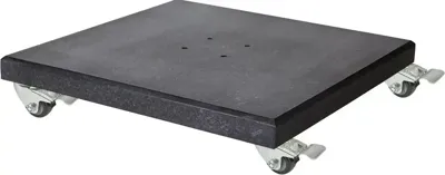 Zweefparasolvoet Platinum 120kg graniet 'Modena Monza' met vier wielen, enkel geschikt voor Platinum, OWN & Hawaii (GI) zweefparasols - Warentuin over zee