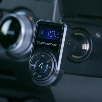 Scosche BTFM3 Bluetooth FM-zender met USB-poort en afstandsbediening voor mobiele apparaten, smartphone, auto, vrachtwagen, auto