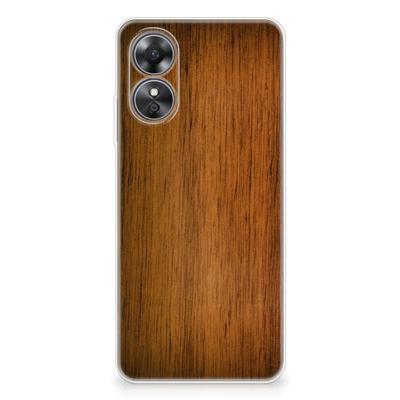 OPPO A17 | Bumper Hoesje | Donker Hout